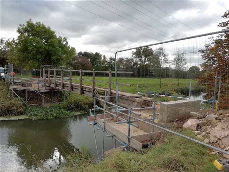 new bridge at Hudds Mill in Stamford