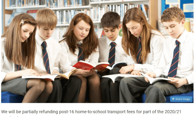 Post-16 school transport refund available for Covid disruption